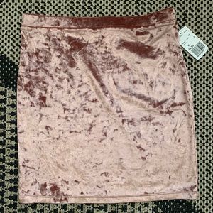Blush Pink Velvet Mini Skirt
